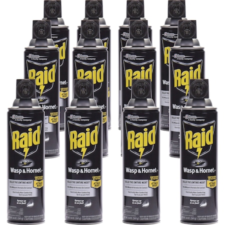 Wasp/Hornet Killer, 14oz., Aerosol Can Black, PK 12